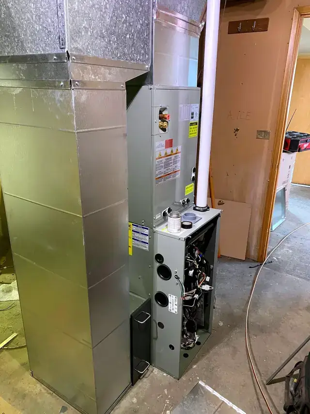 Furnace installed in a garage